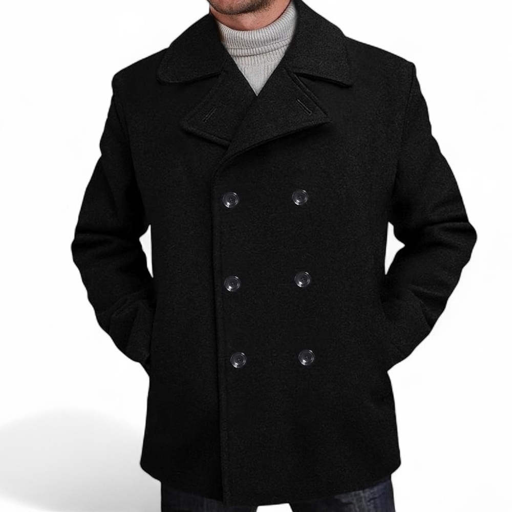 NWOT DKNY Wool Blend Charcoal Pea Coat